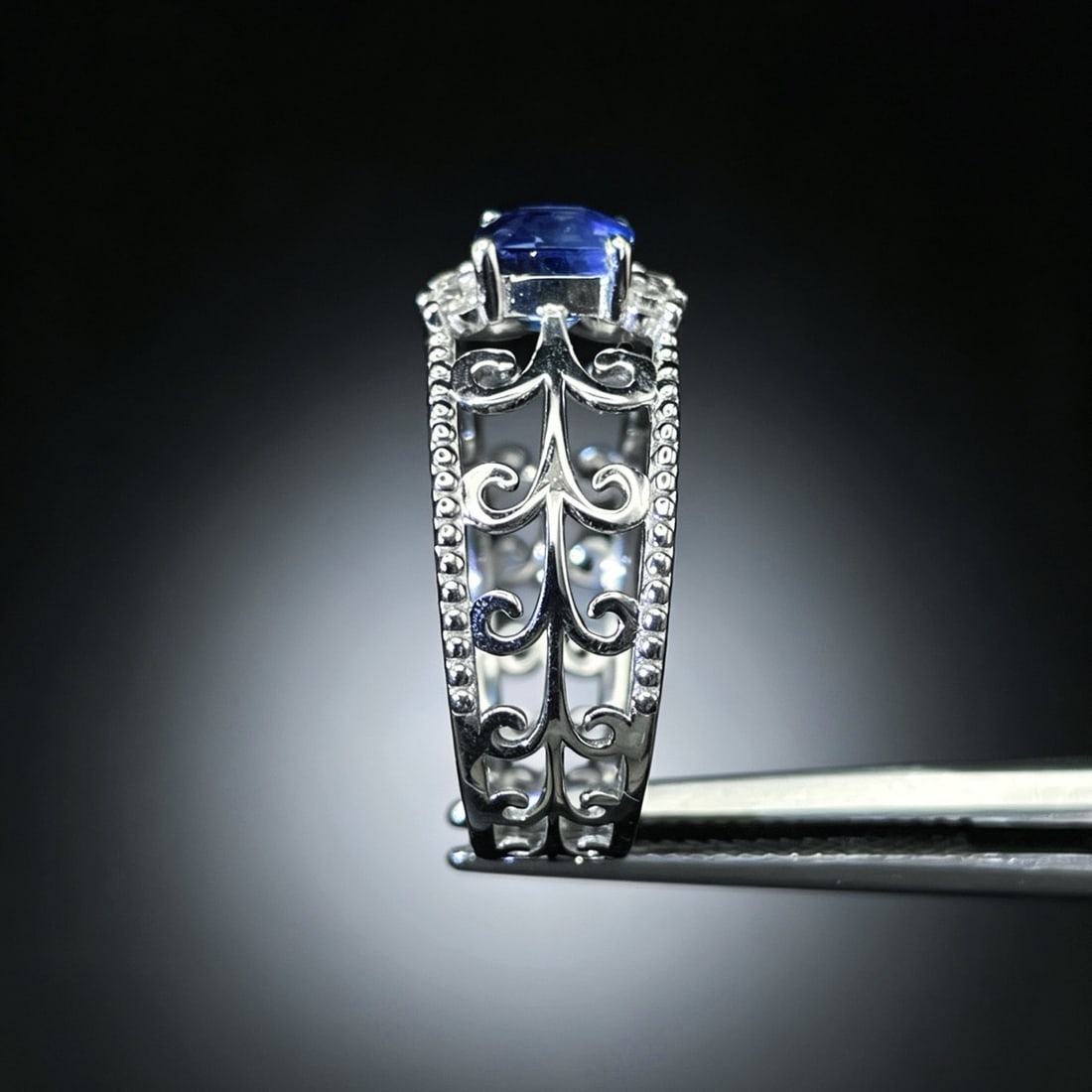 14k Gold 1.12 Ctw Natural Sapphire & Diamond Ring - 4