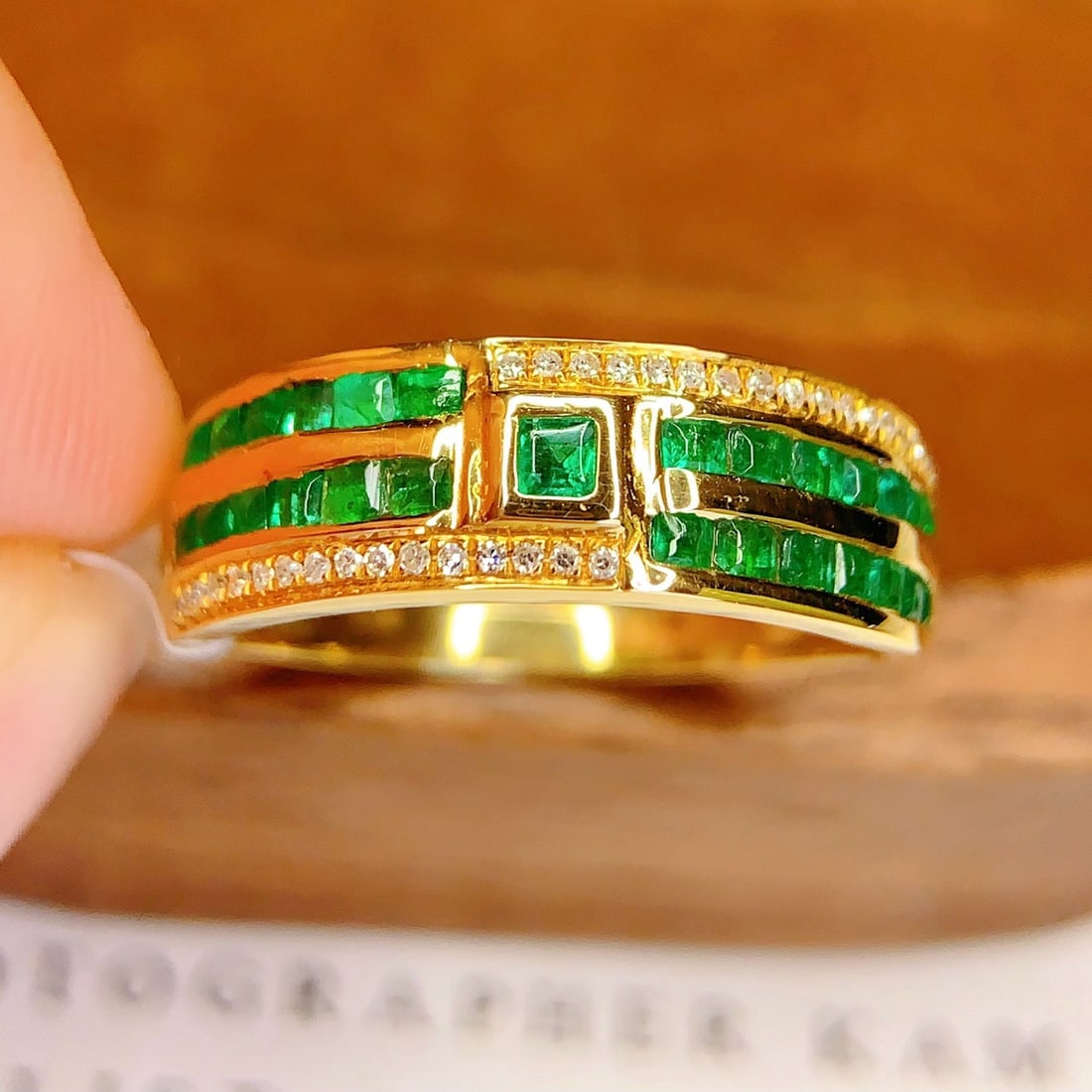 14k Gold 1.2 Ct Natural Emerald & Diamond Ring - 4