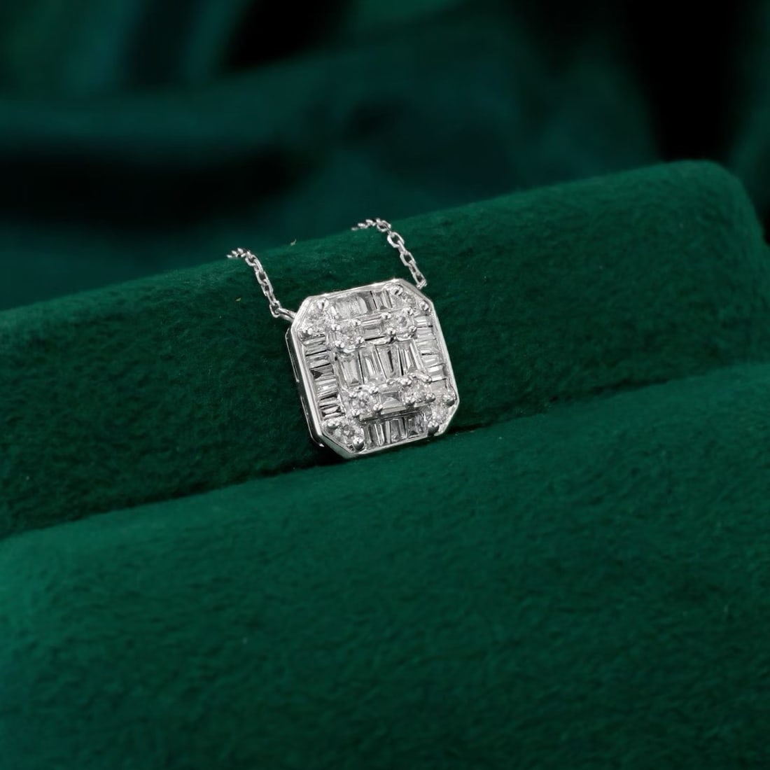 14k Gold 0.46 Ct Natural H Diamond Necklace - 2