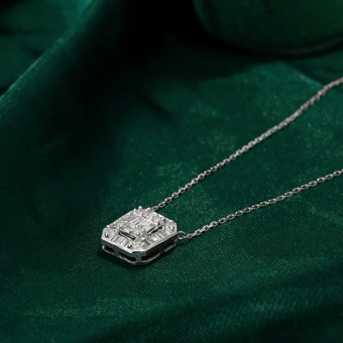 14k Gold 0.46 Ct Natural H Diamond Necklace - 3