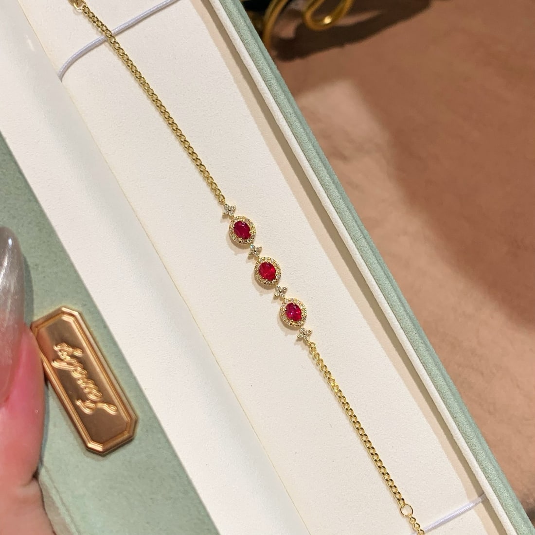 14k Gold 1.33 Ctw Vivid Red Natural Ruby & Diamond Bracelet - 5