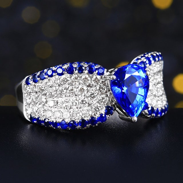 14k Gold 1.87 Ctw Natural Sapphire & Sapphire Ring - 3