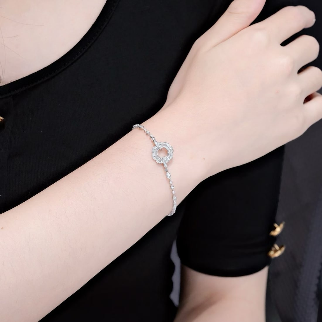 14k Gold 1.2 Ct Natural H Diamond Bracelet - 6