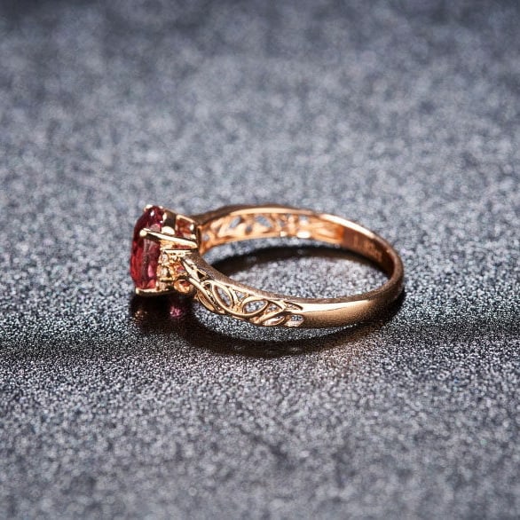 14k Gold 1.82 Ct Natural Tourmaline & Diamond Ring - 6