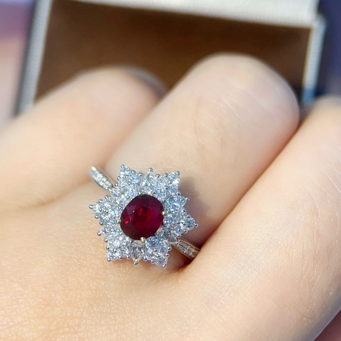 14k Gold 1.60 Ctw Vivid Red Natural Ruby & Diamond Ring - 2