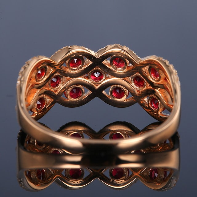 14k Gold 1.03 Ctw Natural Ruby & Diamond Ring - 4