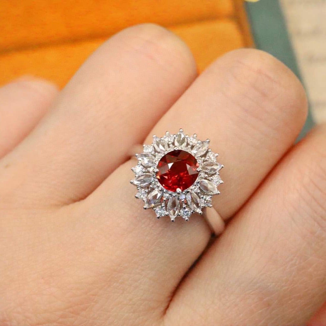 14k Gold 1.32 Ctw Natural Ruby & Diamond Ring - 5