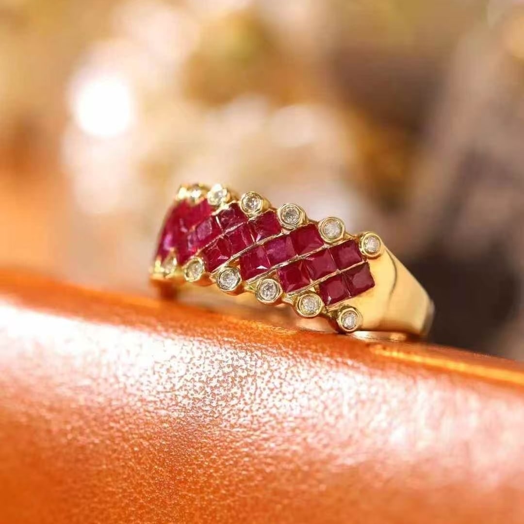 14k Gold 1.60 Ctw Natural Ruby & Diamond Ring - 2