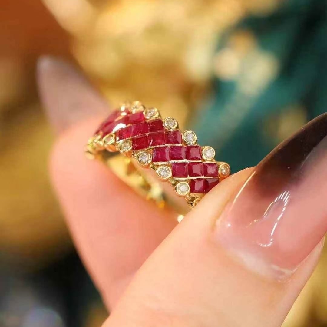 14k Gold 1.60 Ctw Natural Ruby & Diamond Ring - 5