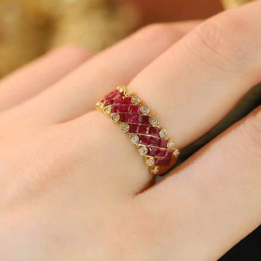 14k Gold 1.60 Ctw Natural Ruby & Diamond Ring - 6