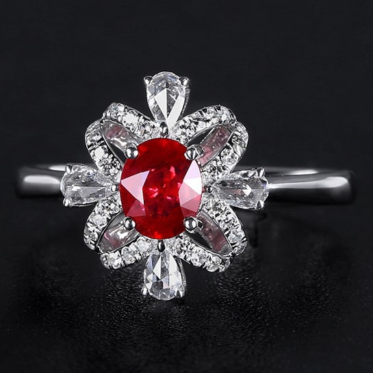 14k Gold 0.80 Ctw Natural Ruby & Diamond Ring - 2