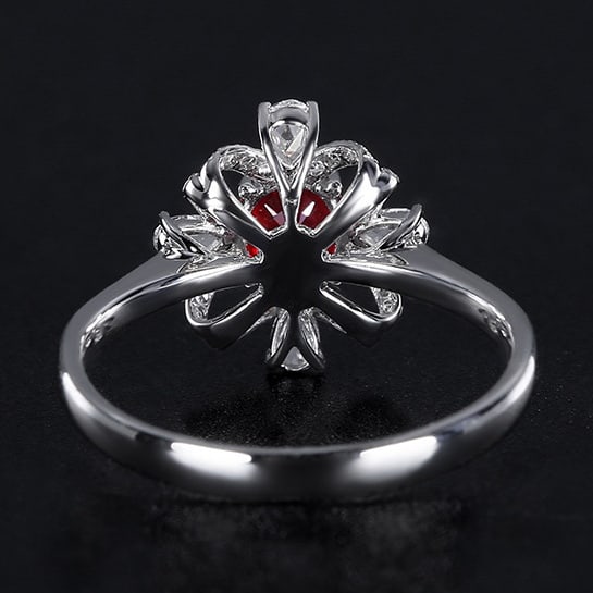 14k Gold 0.80 Ctw Natural Ruby & Diamond Ring - 4