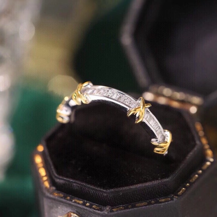 14k Gold 0.22 Ct Natural H Diamond Ring - 7