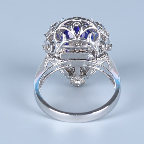 14k Gold 7.06 Ctw Natural Tanzanite & Diamond Ring/pendant( Without Chain ) - 4