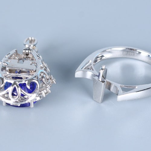 14k Gold 7.06 Ctw Natural Tanzanite & Diamond Ring/pendant( Without Chain ) - 5