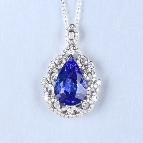 14k Gold 7.06 Ctw Natural Tanzanite & Diamond Ring/pendant( Without Chain ) - 6