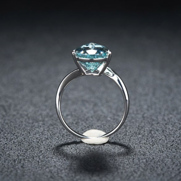 14k Gold 4.49 Ct Natural Aquamarine Ring - 6