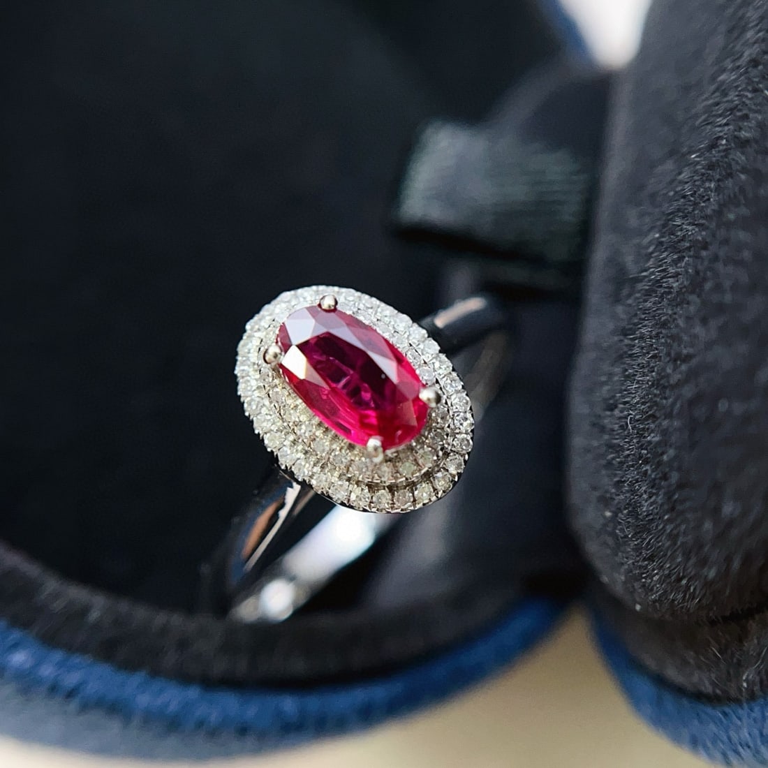 14k Gold 0.60 Ct Natural Ruby & Diamond Ring - 3