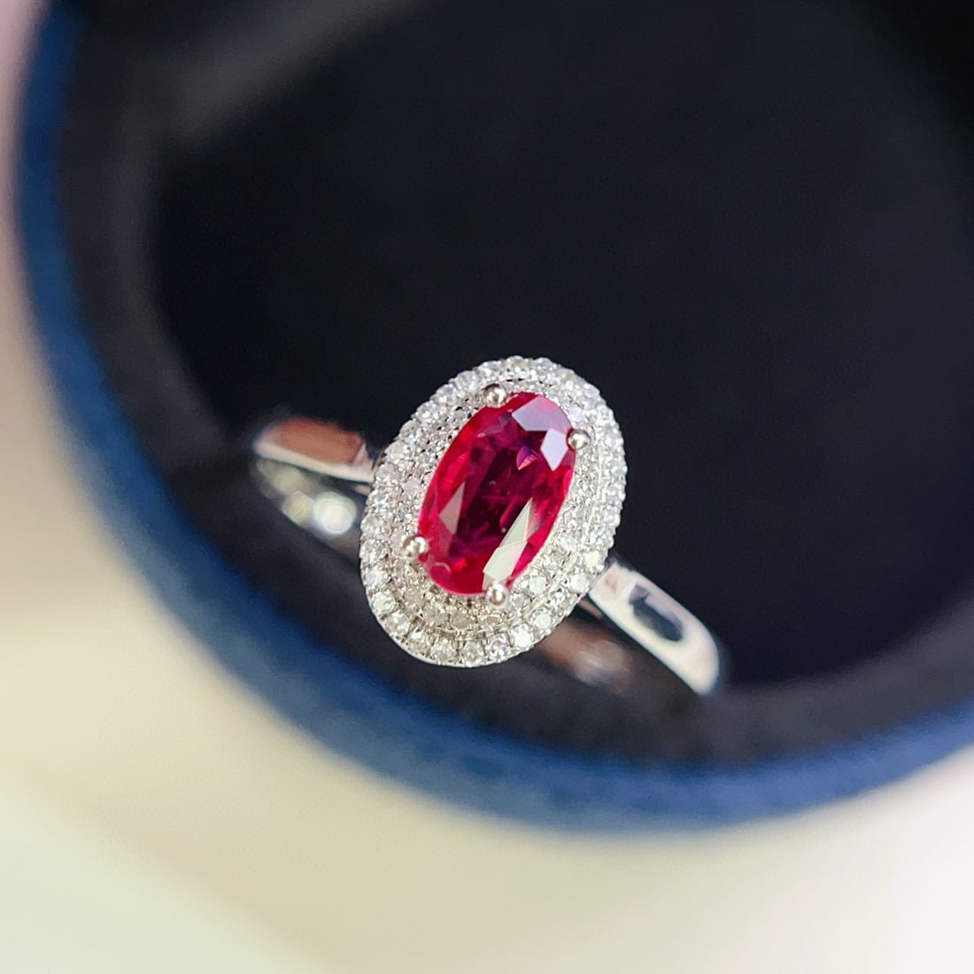 14k Gold 0.60 Ct Natural Ruby & Diamond Ring - 4