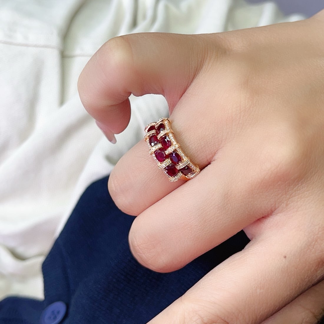 14k Gold 2.30 Ct Natural Ruby & Diamond Ring - 6