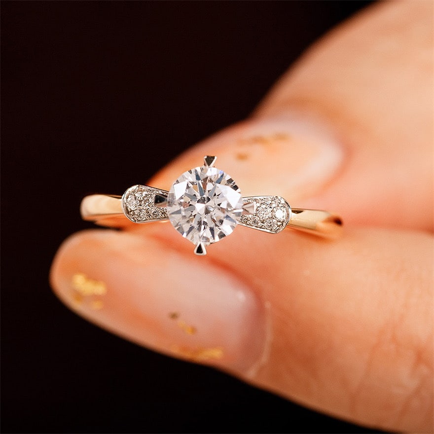 Gia Certified 14k Gold 0.50 Ct Natural E Vs2 3ex Round Diamond Ring - 2