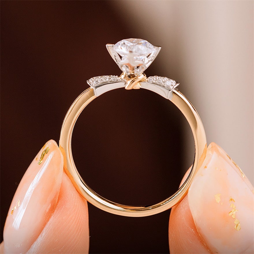 Gia Certified 14k Gold 0.50 Ct Natural E Vs2 3ex Round Diamond Ring - 3