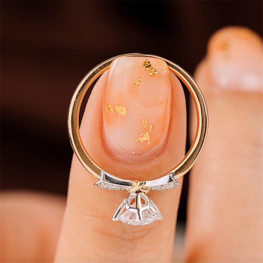 Gia Certified 14k Gold 0.50 Ct Natural E Vs2 3ex Round Diamond Ring - 4