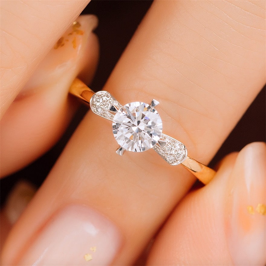 Gia Certified 14k Gold 0.50 Ct Natural E Vs2 3ex Round Diamond Ring - 5