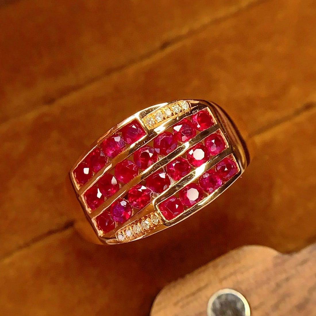 14k Gold 1.8 Ct Natural Ruby & Diamond Ring - 2