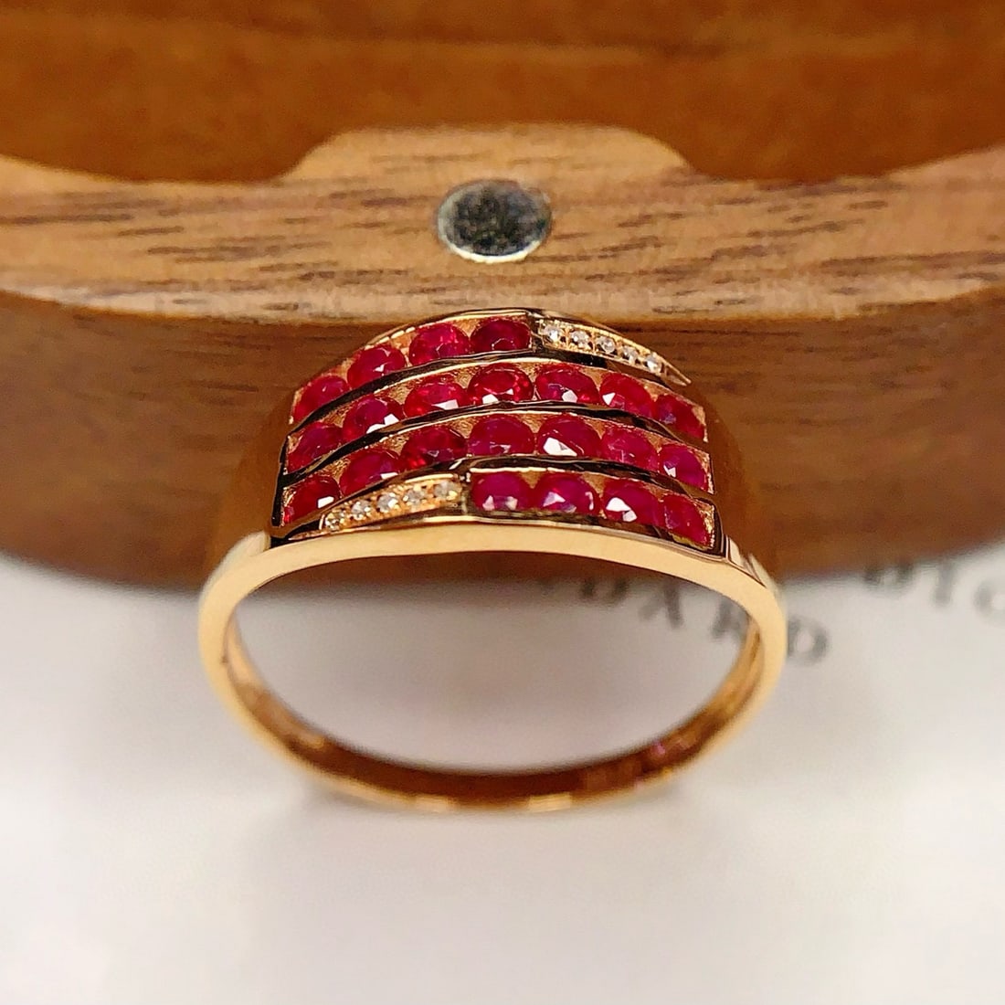 14k Gold 1.8 Ct Natural Ruby & Diamond Ring - 3