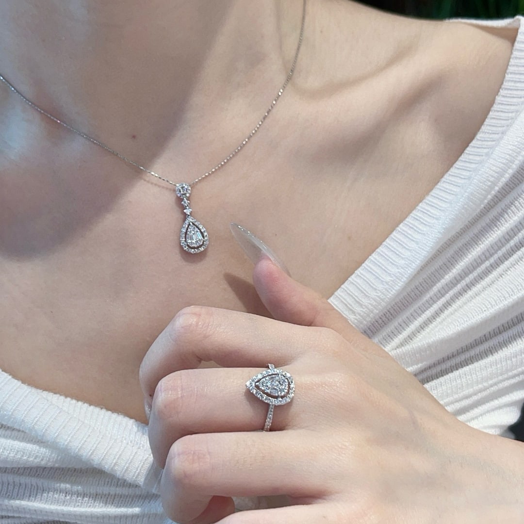 14k Gold 1.80 Ct Natural H Diamond Jewelry Set - 3