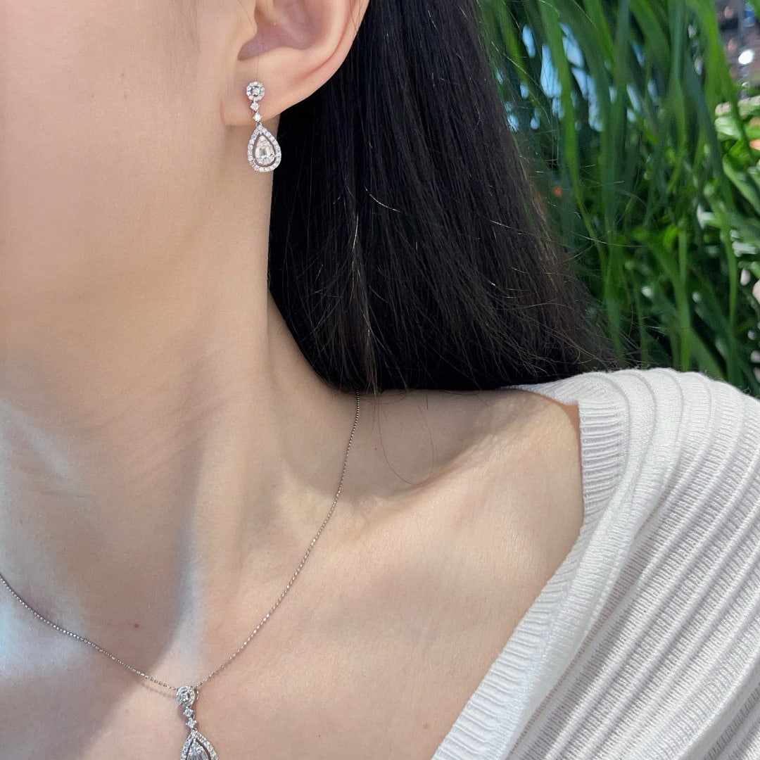 14k Gold 1.80 Ct Natural H Diamond Jewelry Set - 5