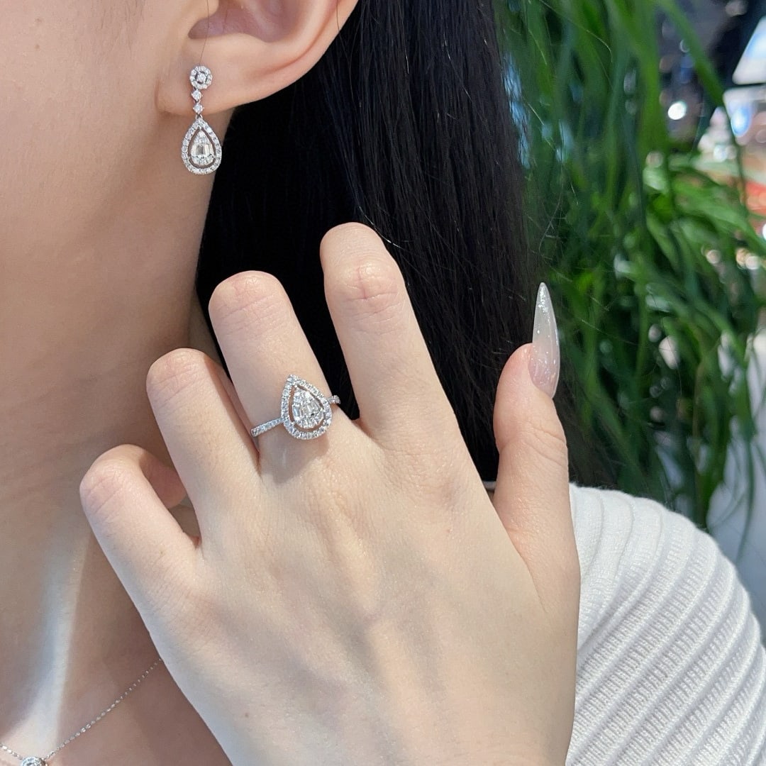 14k Gold 1.80 Ct Natural H Diamond Jewelry Set - 6