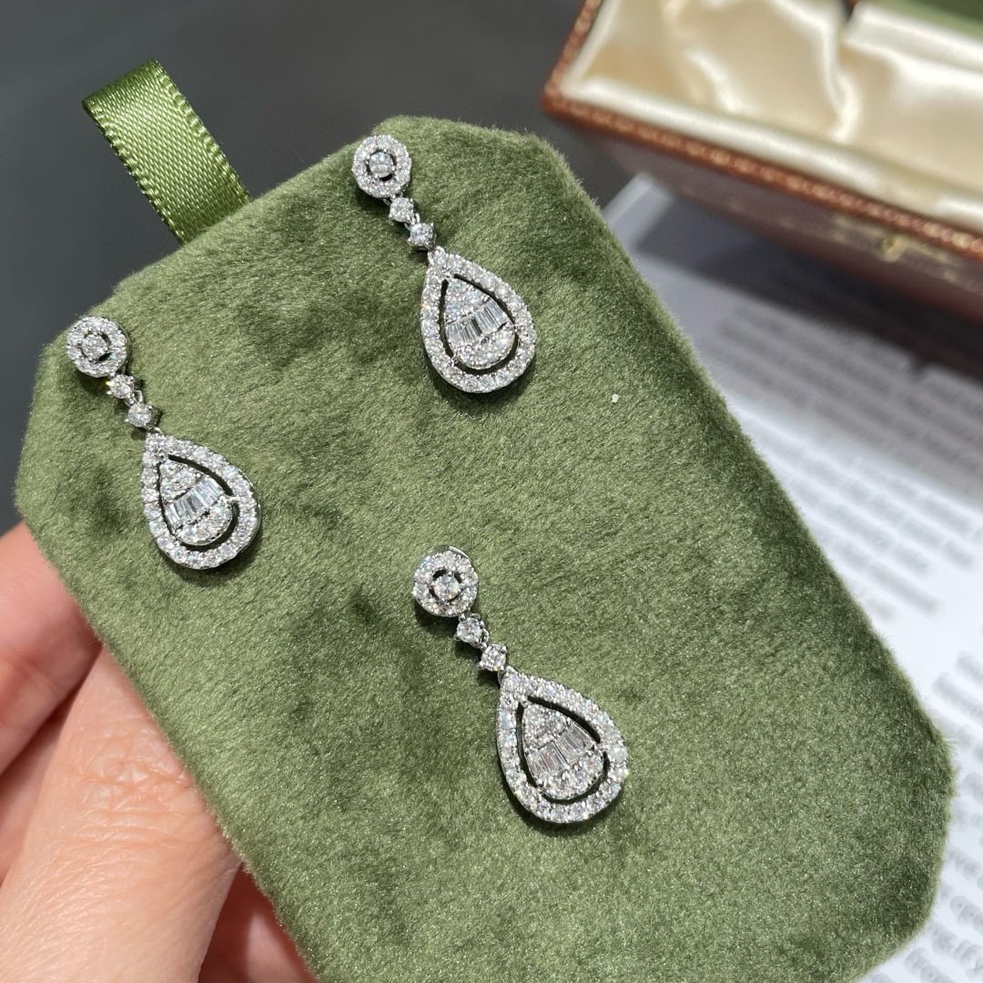 14k Gold 1.80 Ct Natural H Diamond Jewelry Set - 8