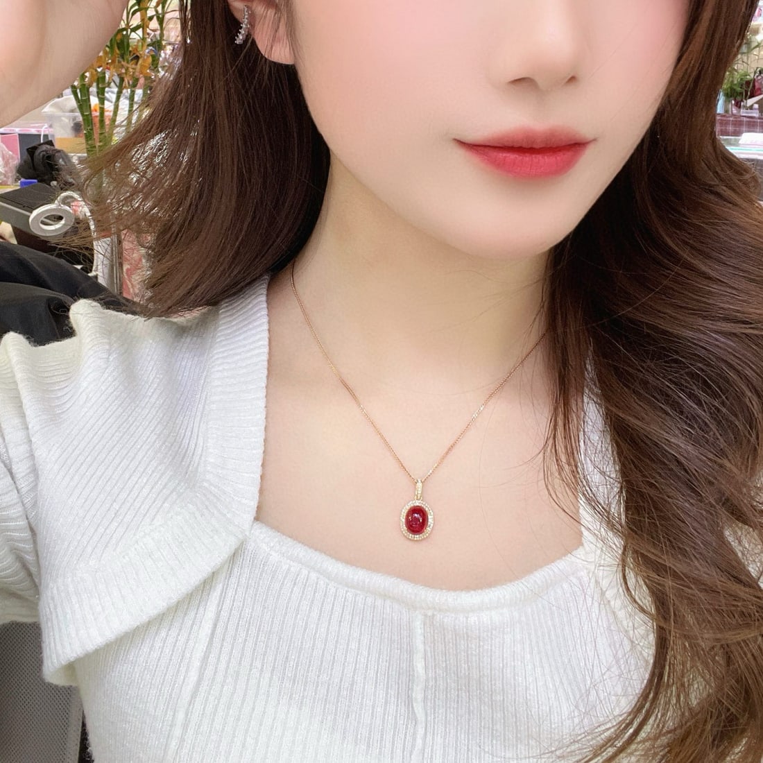 14k Gold 4.75 Ct Natural Tourmaline & Diamond Pendant( Without Chain ) - 4