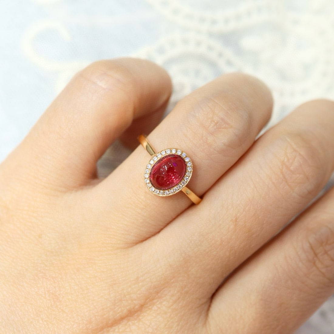 14k Gold 1.34 Ctw Natural Tourmaline & Diamond Ring - 4