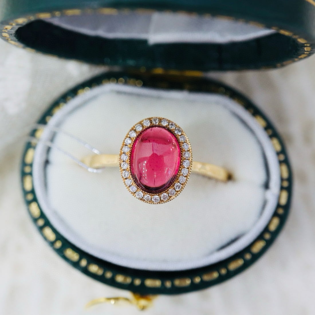 14k Gold 1.34 Ctw Natural Tourmaline & Diamond Ring - 9