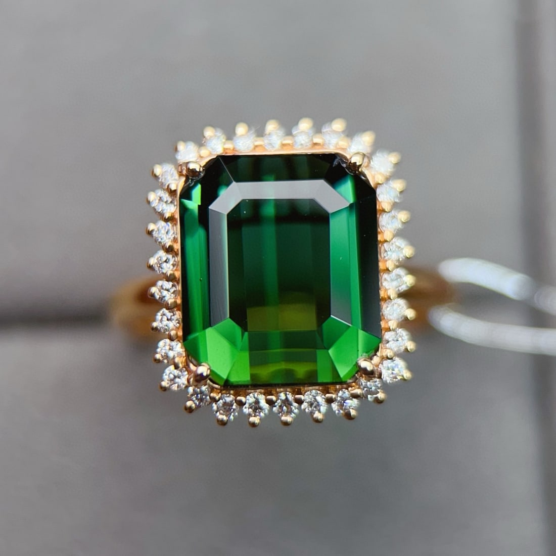 14k Gold 5.35 Ctw Natural Tourmaline & Diamond Ring - 2