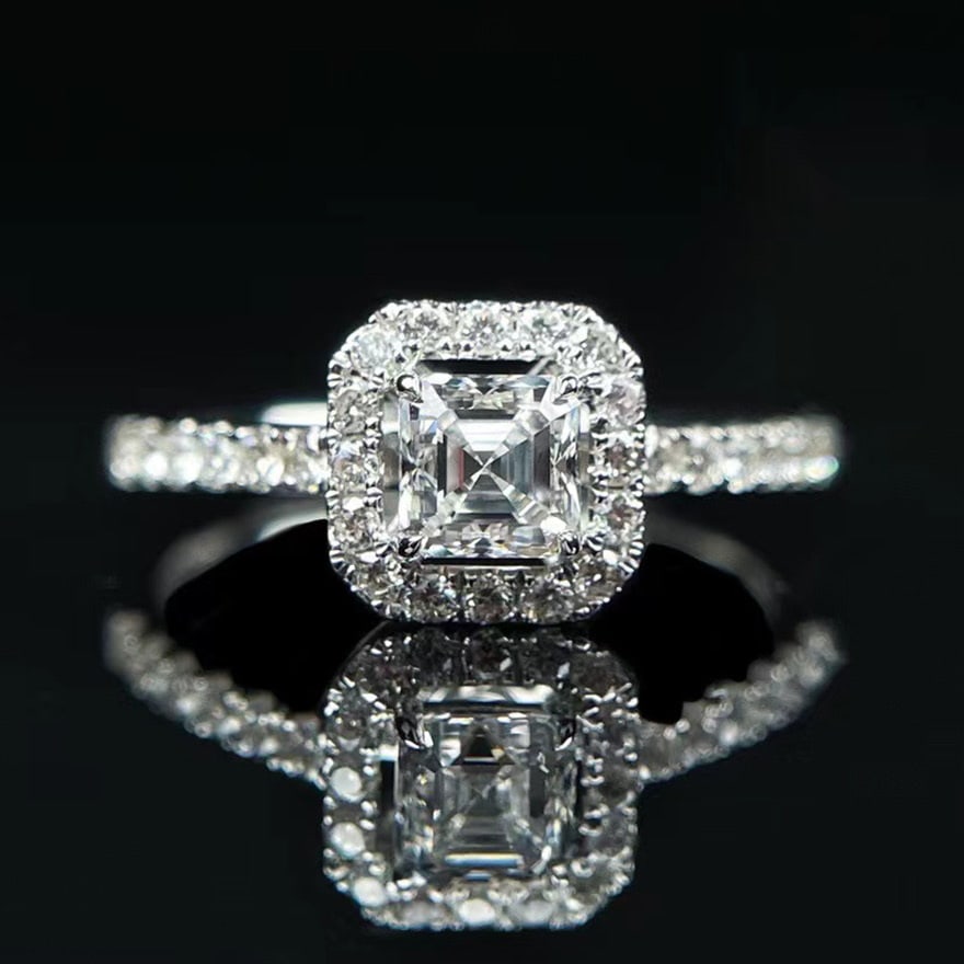 Gia Certified 14k Gold 0.70 Ct Natural D Vs1 Asscher Diamond Ring: Ref:231064231 // gold content:14k gold // ring size:7. 25us // // main gemstone:diamond // certified:gia // shape:asscher // carat weight:0. 70ct // clarity grade:vs1 // color:d //