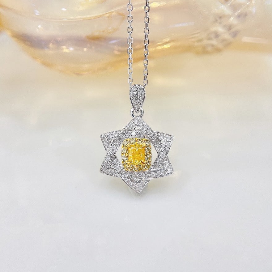 14k Gold 0.43 Ct Natural Color Diamond Pendant( Without Chain ): Ref:231064245 // gold content:14k gold // main gemstone:diamond // shape:multiply // carat weight:0. 43ct // clarity grade:vs-si // color:color // treatment:natural // Condition: NewLow Estimate: