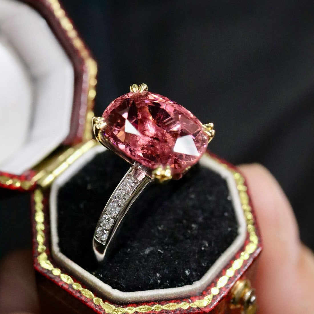 14k Gold 8.37 Ctw Natural Tourmaline & Diamond Ring - 2