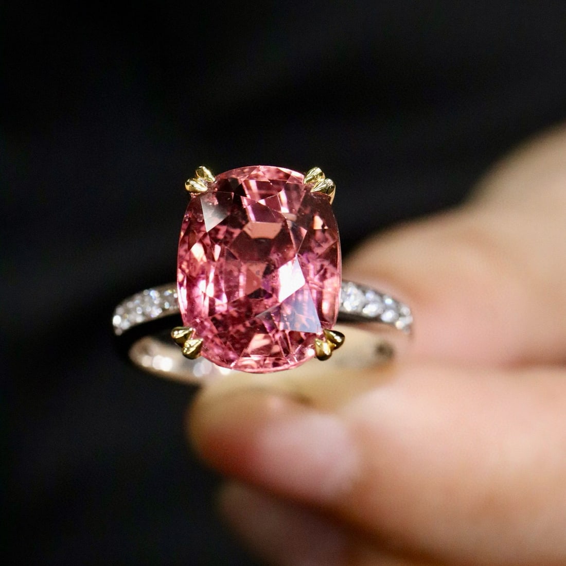 14k Gold 8.37 Ctw Natural Tourmaline & Diamond Ring - 3