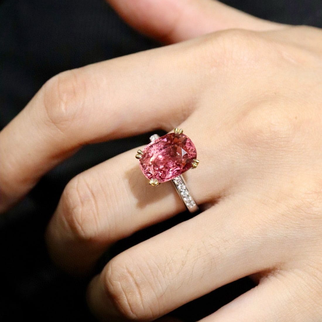 14k Gold 8.37 Ctw Natural Tourmaline & Diamond Ring - 5