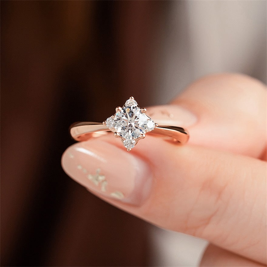 Gia Certified 14k Gold 0.70 Ct Natural I Si1 3ex Round Diamond Ring (1 of 9)