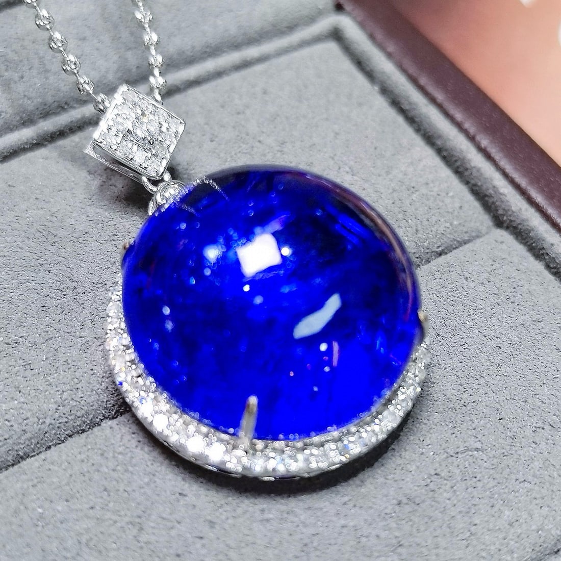 14k Gold 50.76 Ctw Natural Tanzanite & Diamond Pendant( Without Chain ) - 2