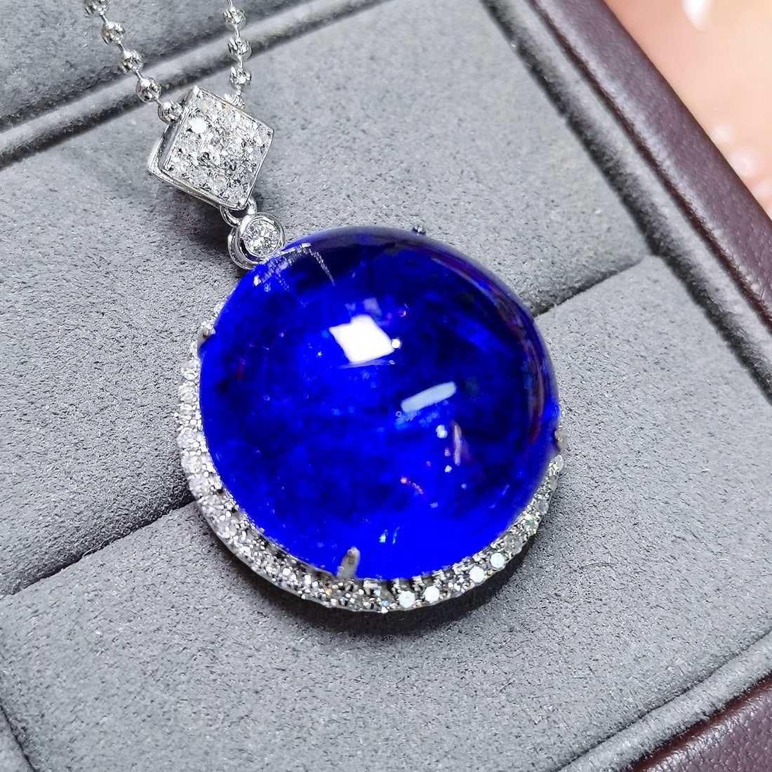 14k Gold 50.76 Ctw Natural Tanzanite & Diamond Pendant( Without Chain ) - 5