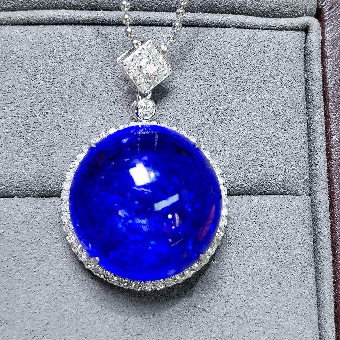 14k Gold 50.76 Ctw Natural Tanzanite & Diamond Pendant( Without Chain ) - 6