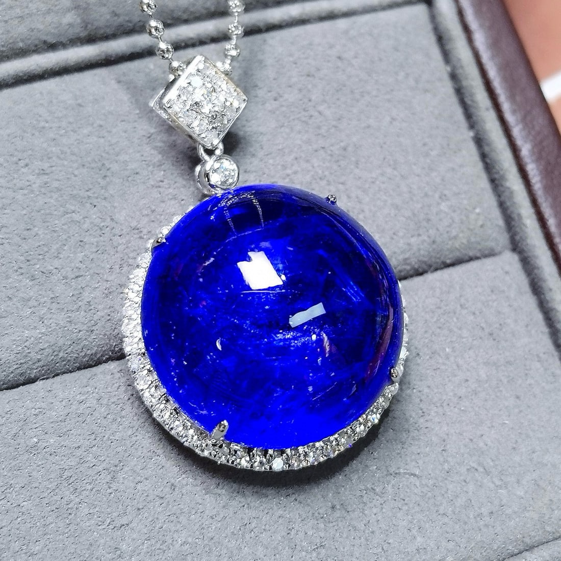 14k Gold 50.76 Ctw Natural Tanzanite & Diamond Pendant( Without Chain ) - 8