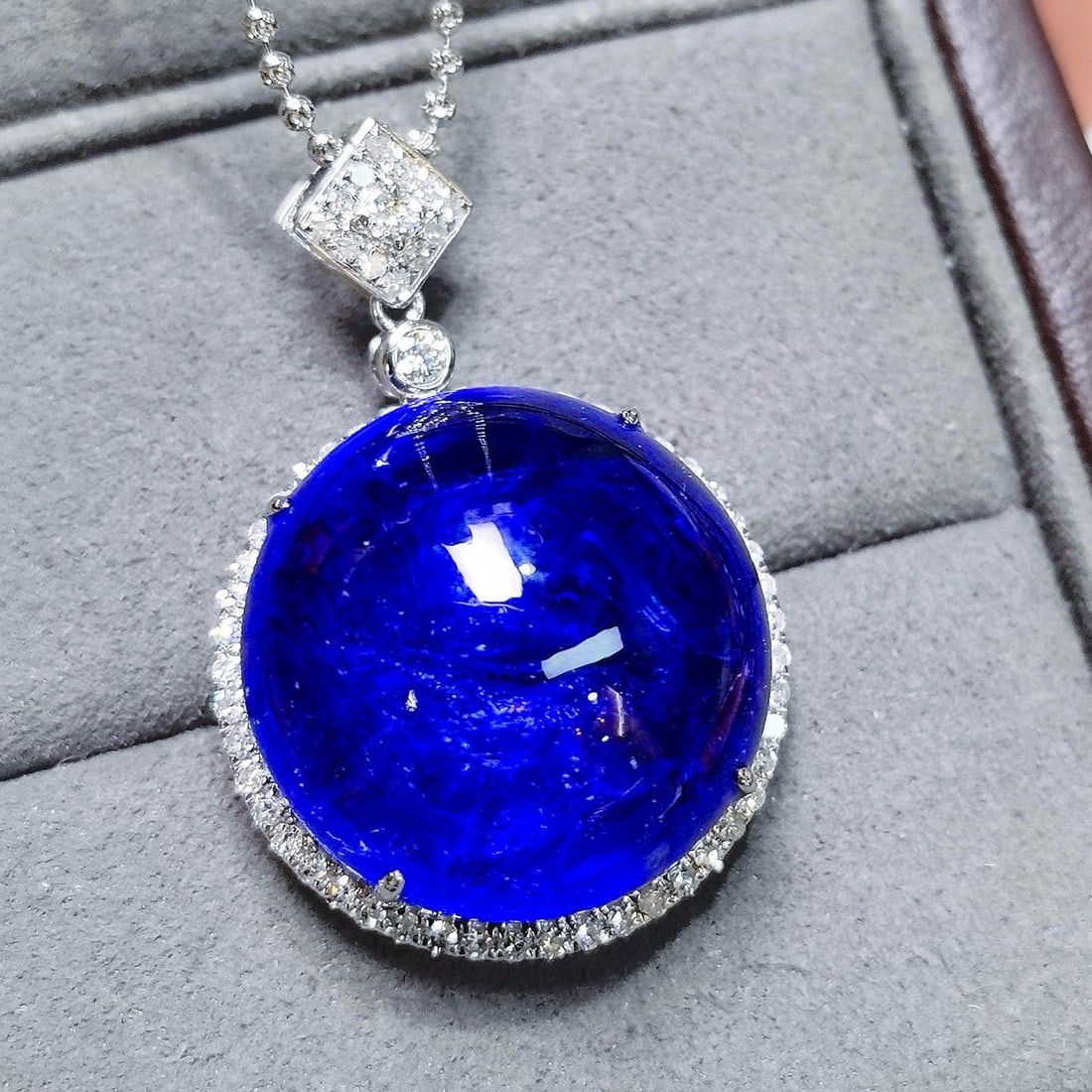 14k Gold 50.76 Ctw Natural Tanzanite & Diamond Pendant( Without Chain ) - 9