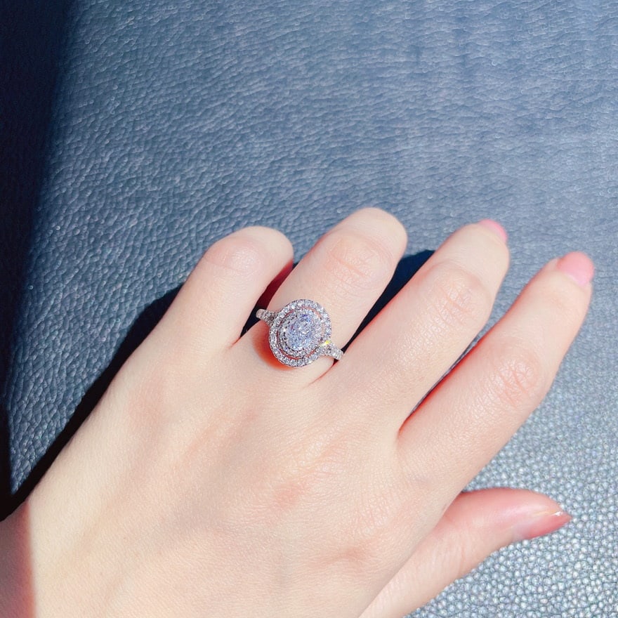 Gia Certified 14k Gold 0.50 Ct Natural I Vs2 Oval Diamond Ring - 3